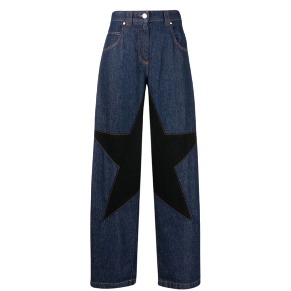 MSGM STAR PATCH WIDE LEG JEANS - Picture 1 of 11